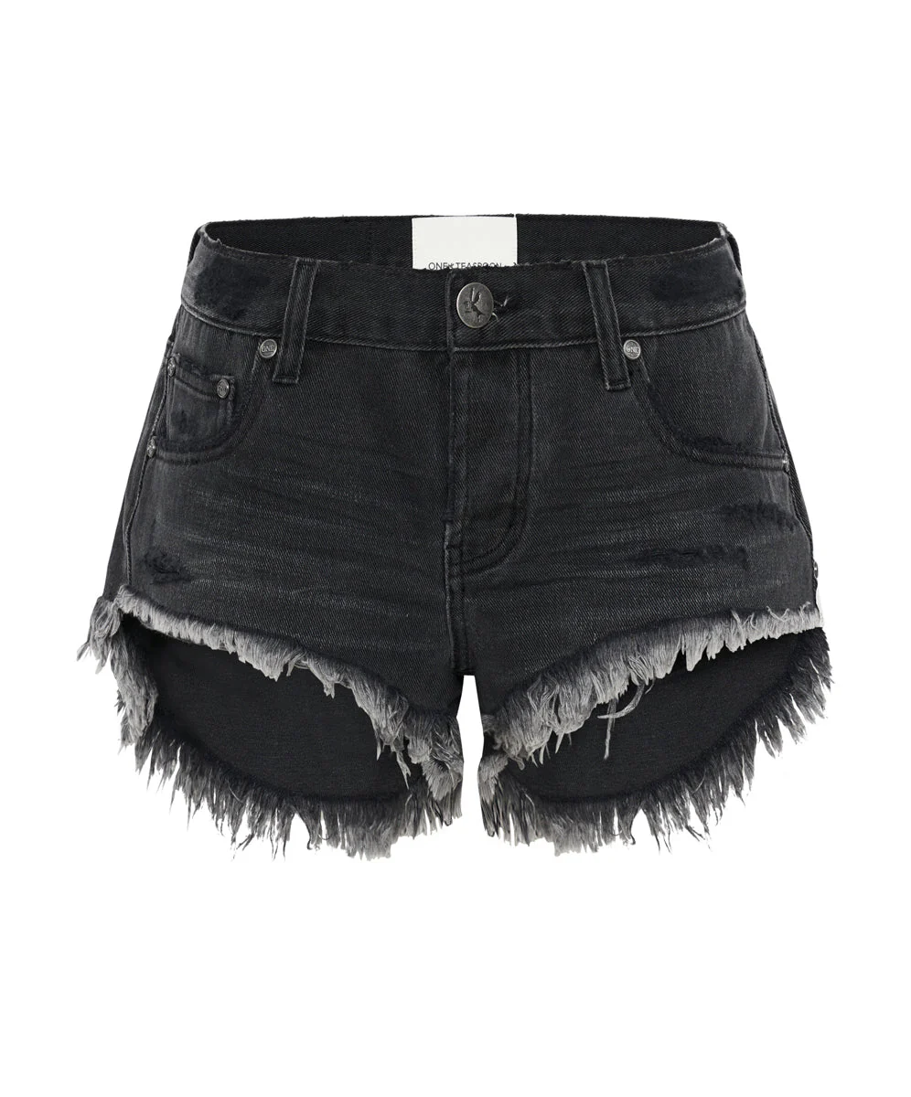 Bonitas Low Waist Denim Shorts - Storm Grey - Image 9