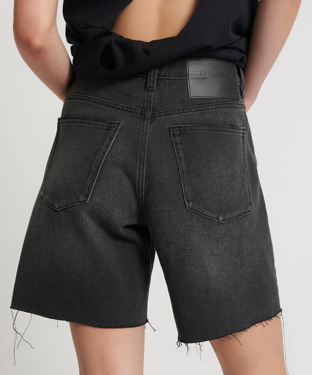 Jacksons Mid Waist Wide Leg Denim Shorts - Storm Grey - Image 4