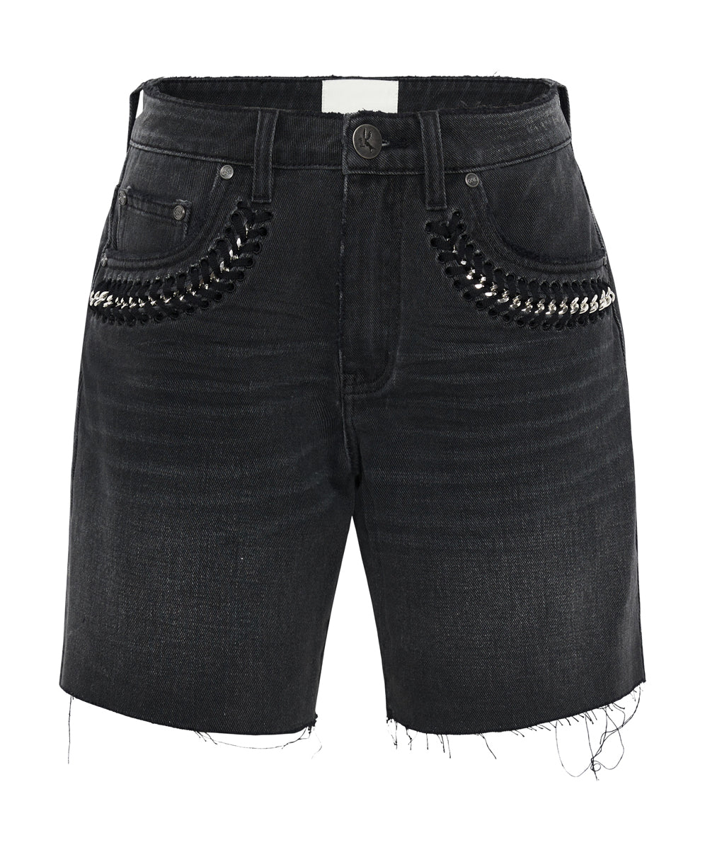 Jacksons Mid Waist Wide Leg Denim Shorts - Storm Grey - Image 6