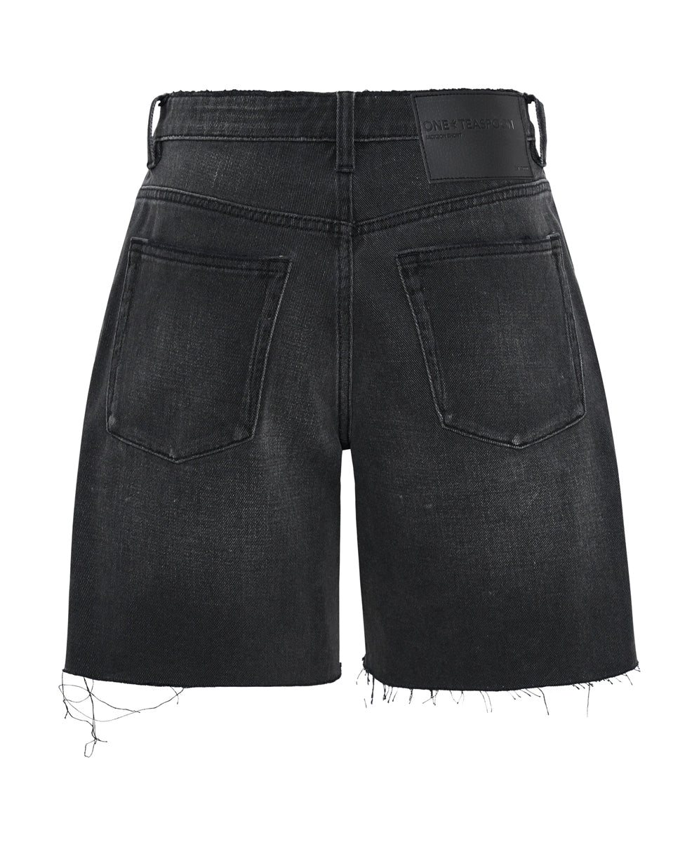 Jacksons Mid Waist Wide Leg Denim Shorts - Storm Grey - Image 7