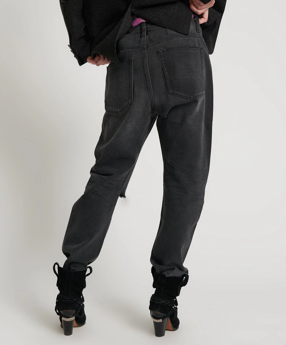 Saints Low Waist Boyfriend Denim Jeans - Storm Grey - Image 4