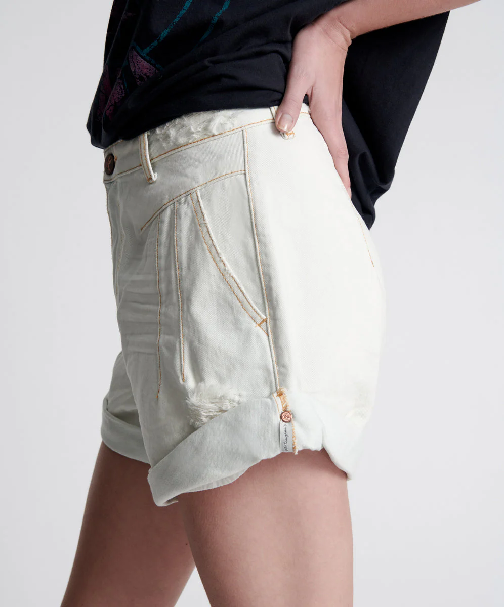 Streetwalkers High Waist 80S Fit Denim Shorts - Xanthe Light Blue - Image 3