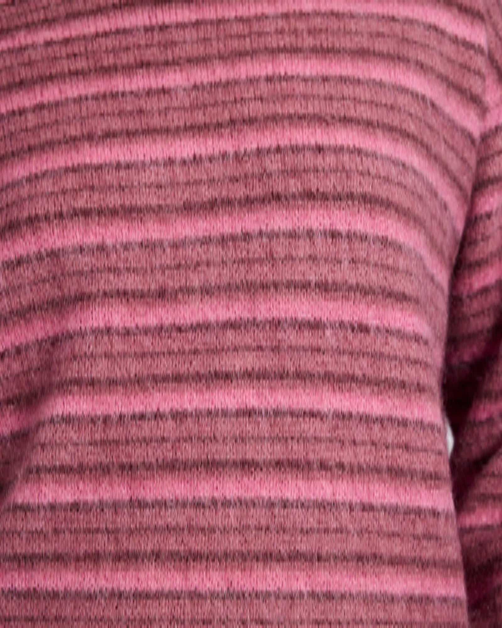 Striped Fluffy Mohair Knit Sweater - Pink Stripe - Image 9