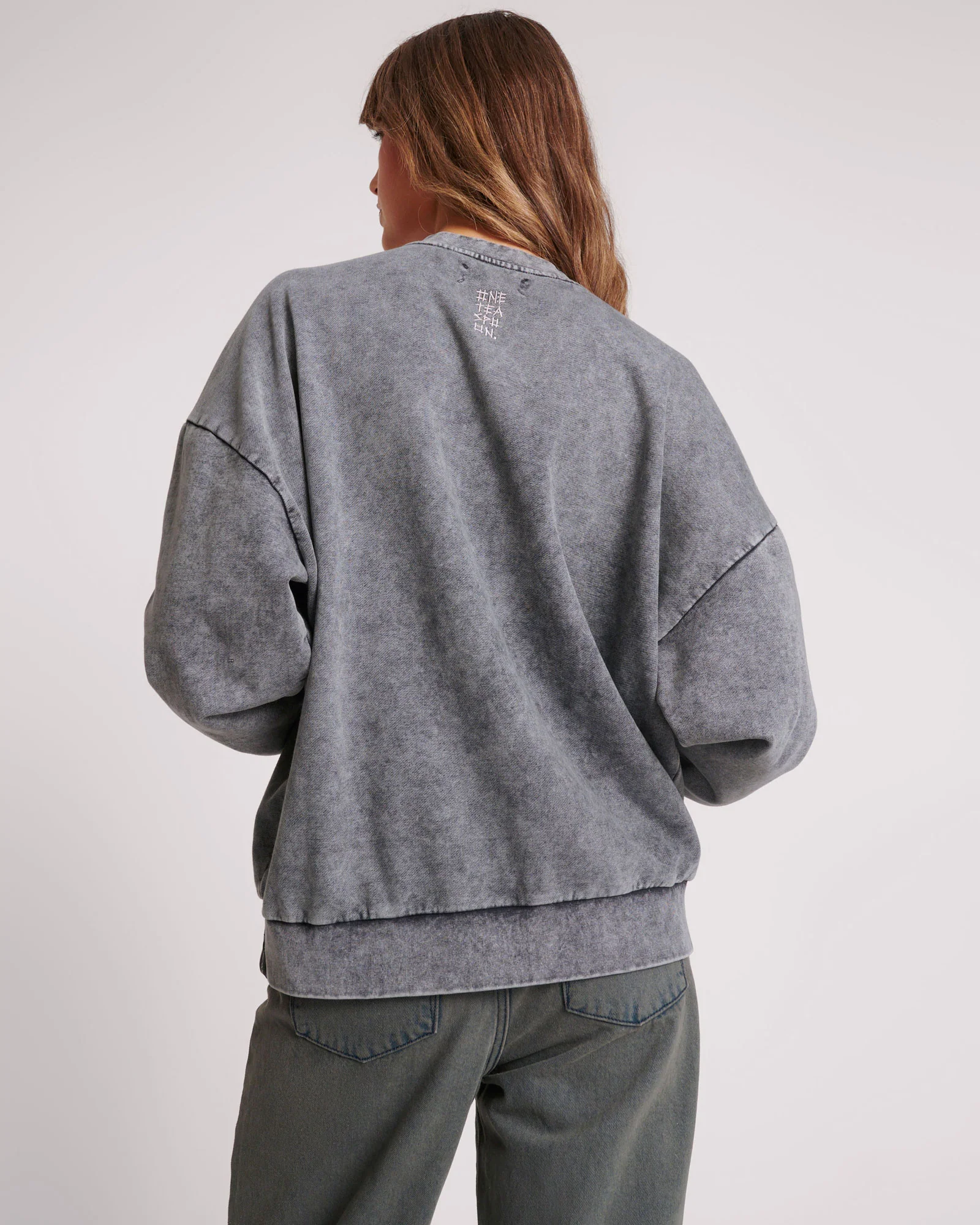 Studded Eagle Retro Sweater - Charcoal - Image 3