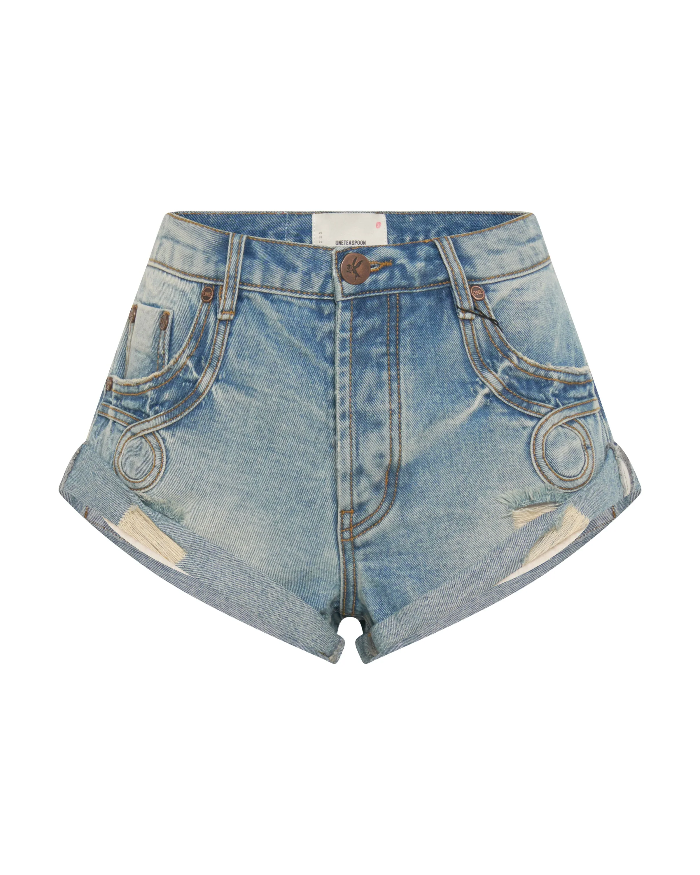Bandits Low Waist Denim Shorts - Sunbleach Blue - Image 6