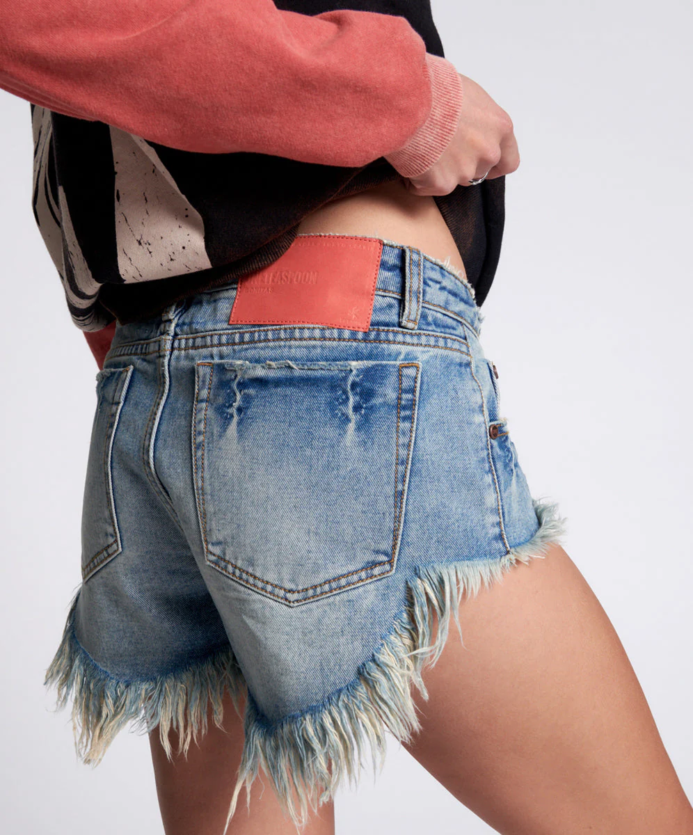 SUNBLEACH BLUE BONITA LOW WAIST DENIM SHORT - Image 4