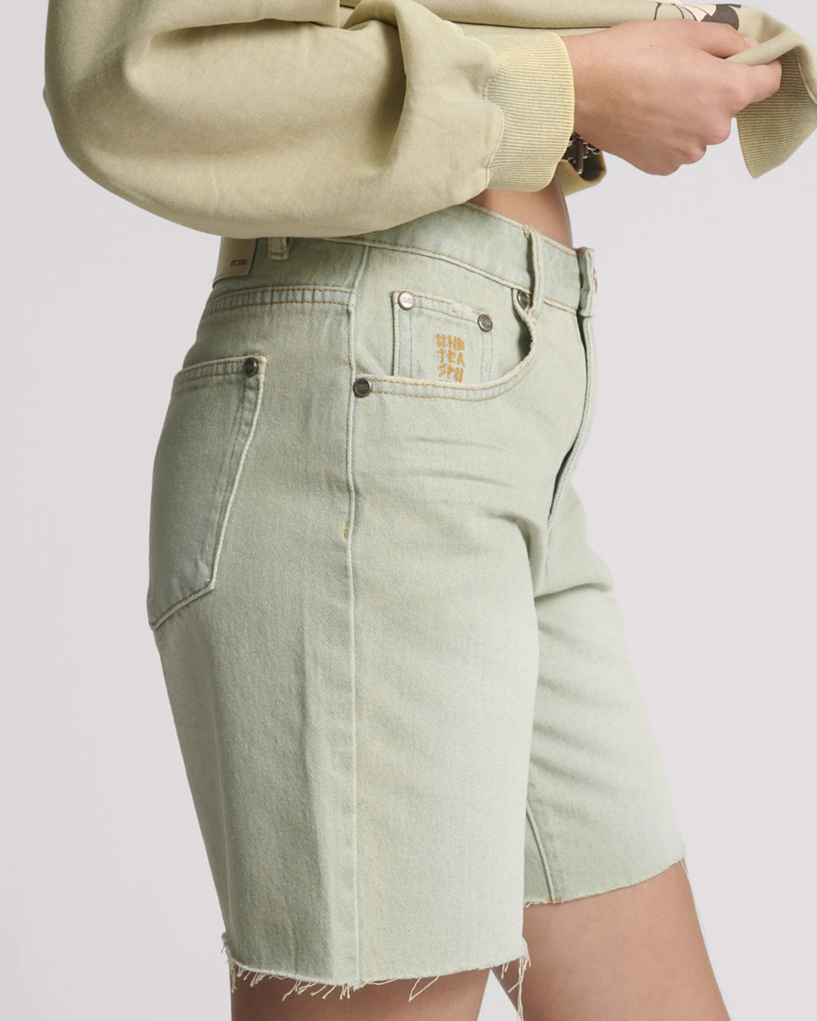 Jacksons Mid Waist Wide Leg Denim Shorts - Sundae - Image 7
