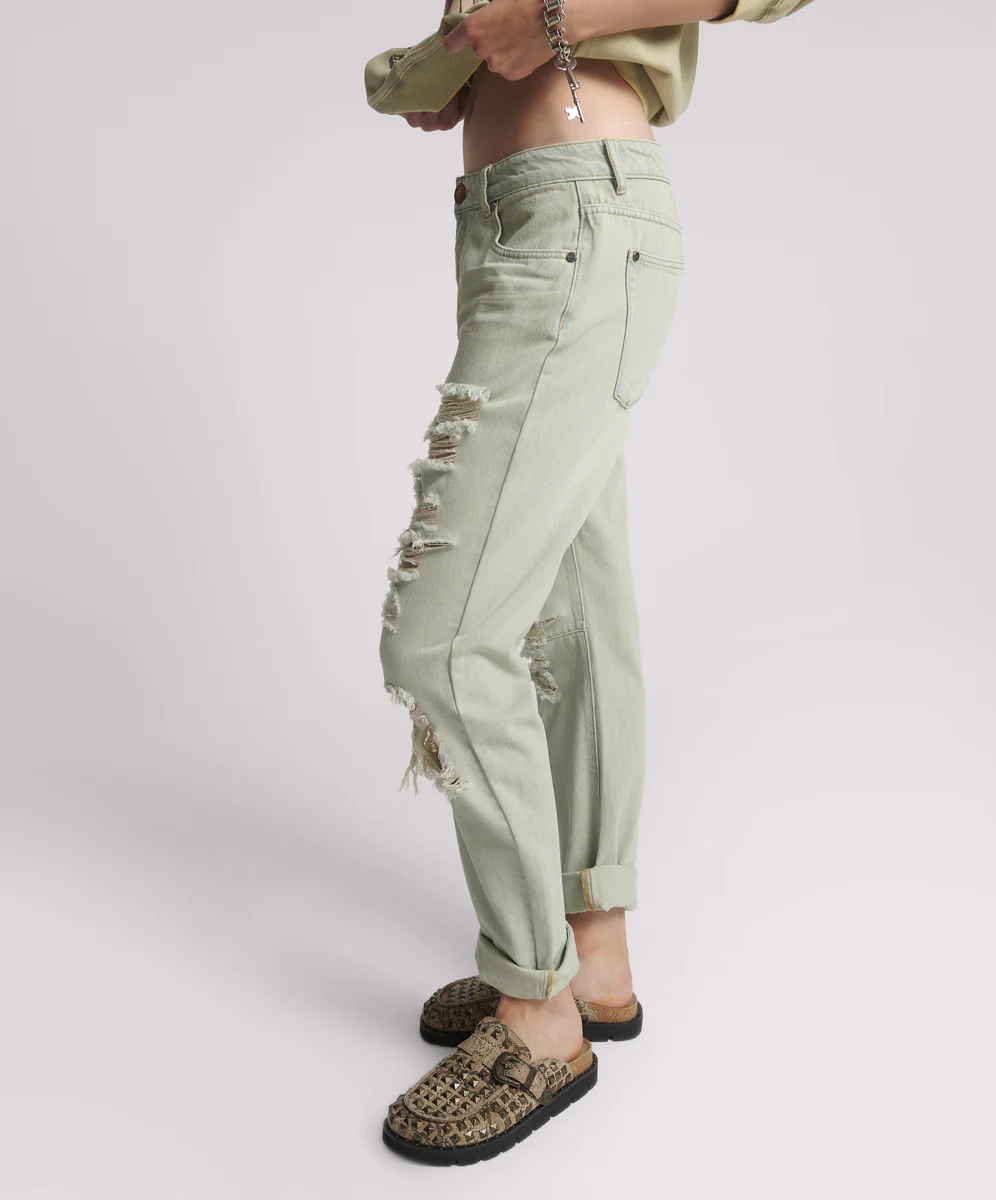 Saints Low Waist Boyfriend Denim Jeans - Sundae - Image 3
