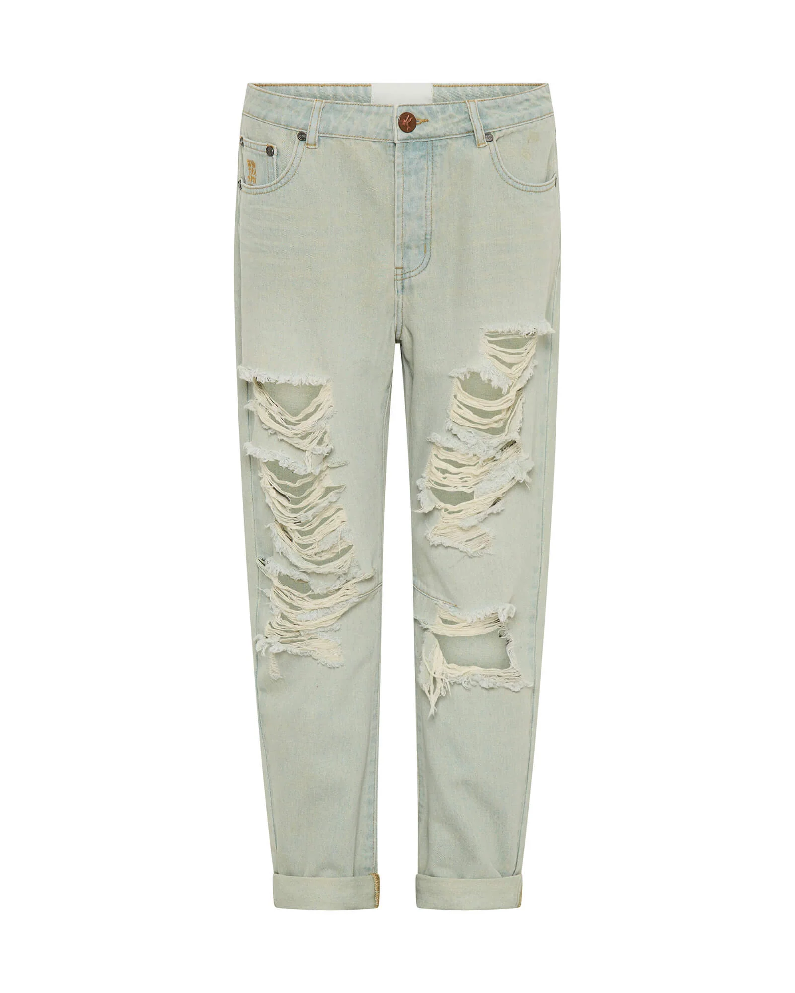 Saints Low Waist Boyfriend Denim Jeans - Sundae - Image 6