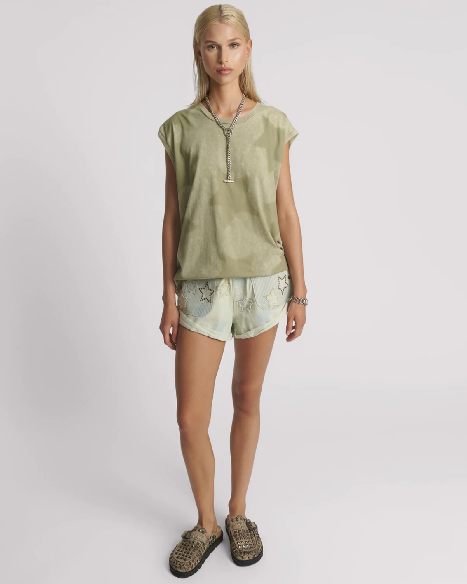 Hunters Elasticated Waist Boyfriend Denim Shorts - SUNDAE - Image 2
