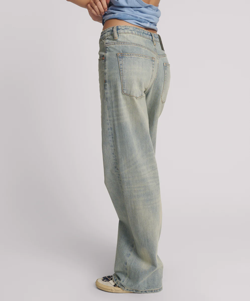 Low Riders Low Waist Wide Leg Denim Jeans - Sunkissed Blue - Image 3
