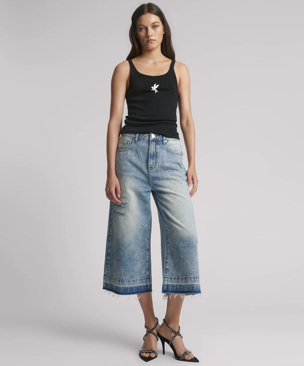 720'S Mid Waist Super Long Length Shorts - Sunset Blue