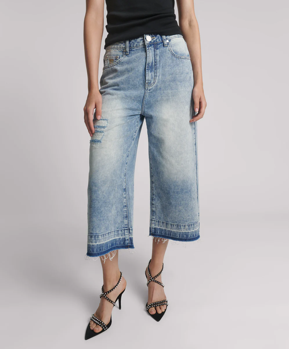 720'S Mid Waist Super Long Length Shorts - Sunset Blue - Image 2