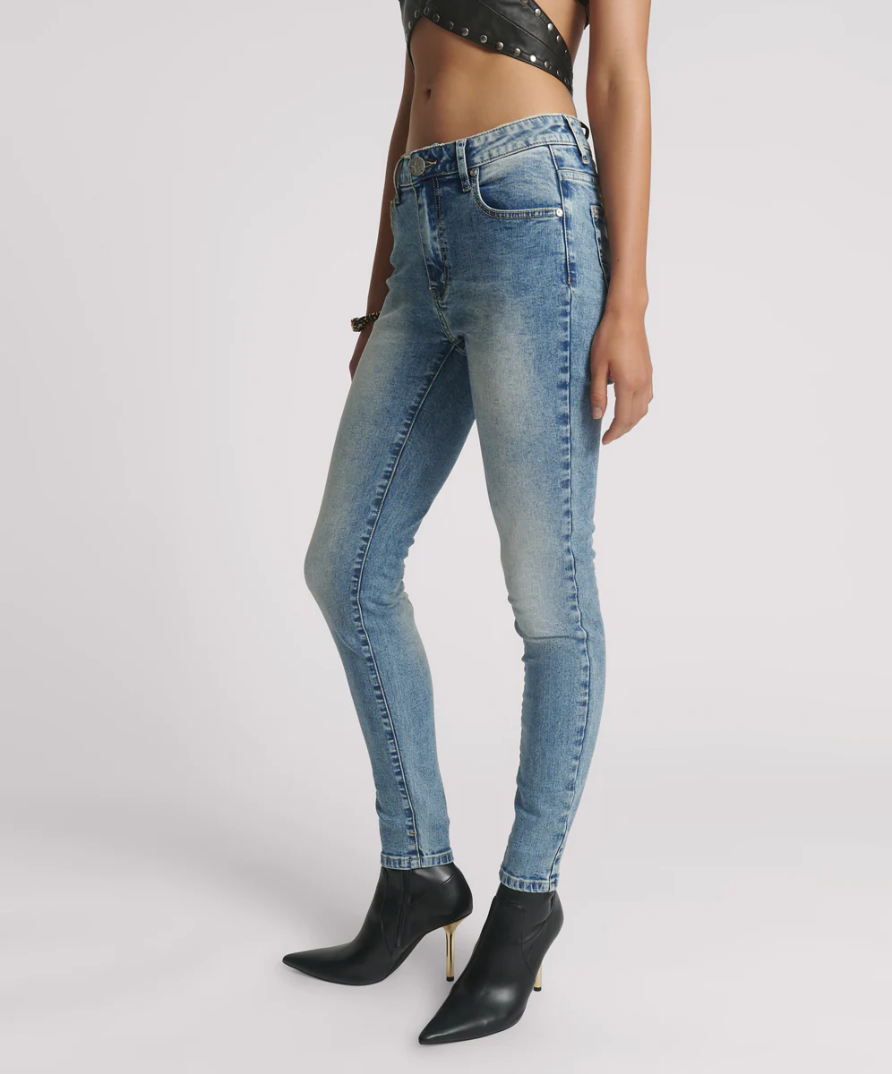 Freebirds Ii High Waist Stretch Skinny Denim Jeans - Sunset Blue - Image 3