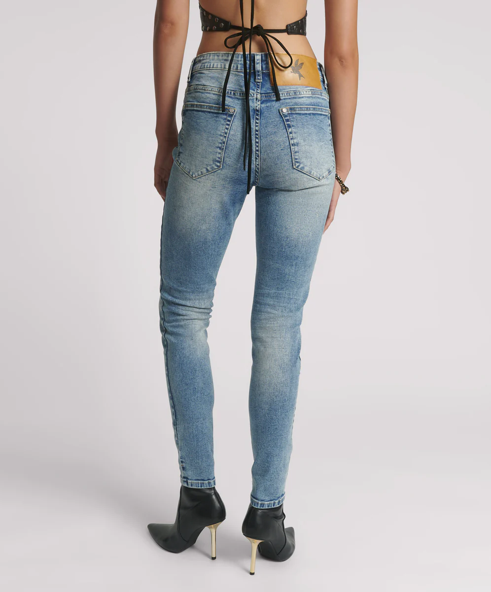 Freebirds Ii High Waist Stretch Skinny Denim Jeans - Sunset Blue - Image 4
