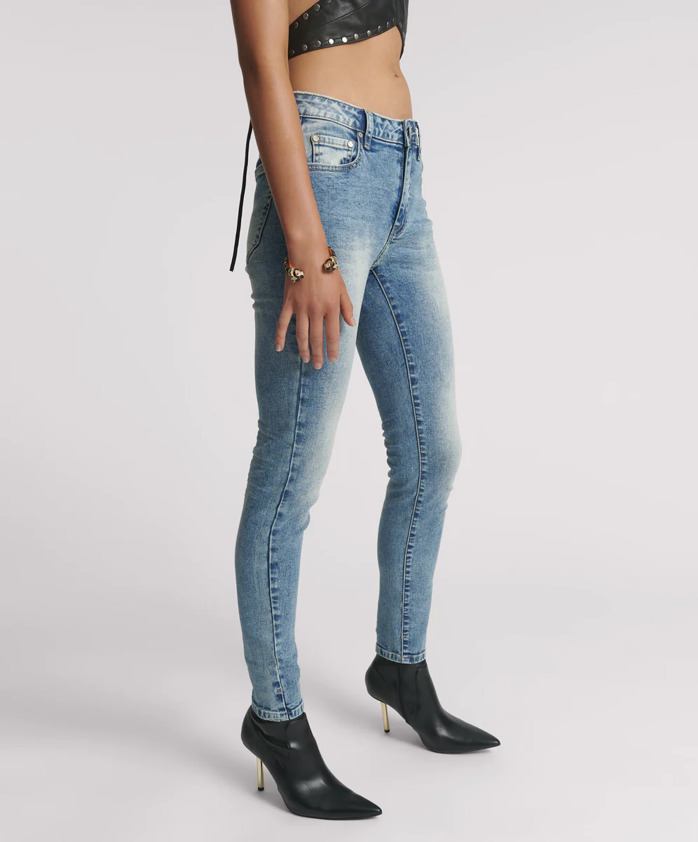 Freebirds Ii High Waist Stretch Skinny Denim Jeans - Sunset Blue - Image 5