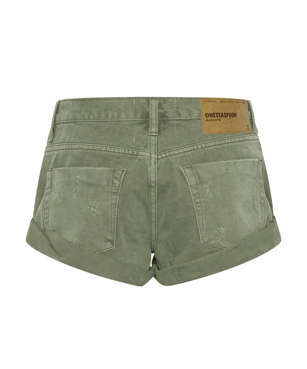 Bandits Low Waist Denim Shorts - Archived Super Khaki - Image 7