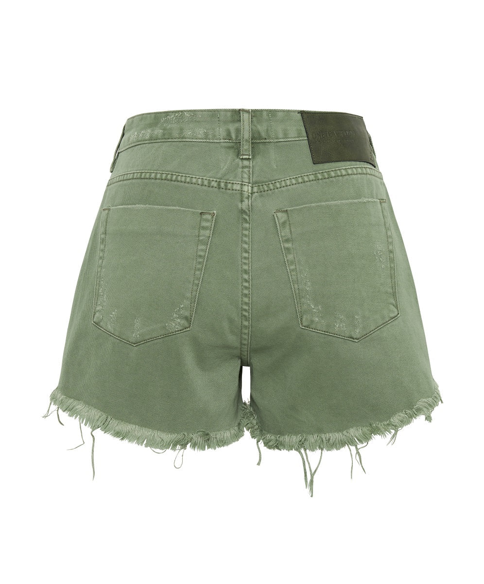 Bonitas High Waist Denim Shorts - Super Khaki - Image 7