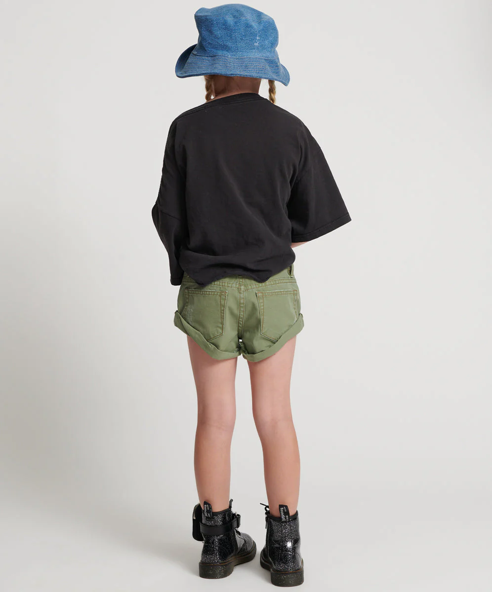 Kids Bandits Low Waist Denim Shorts - Super Khaki - Image 3