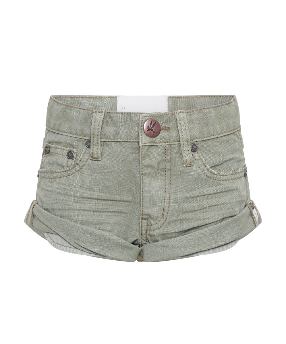 Kids Bandits Low Waist Denim Shorts - Super Khaki - Image 5
