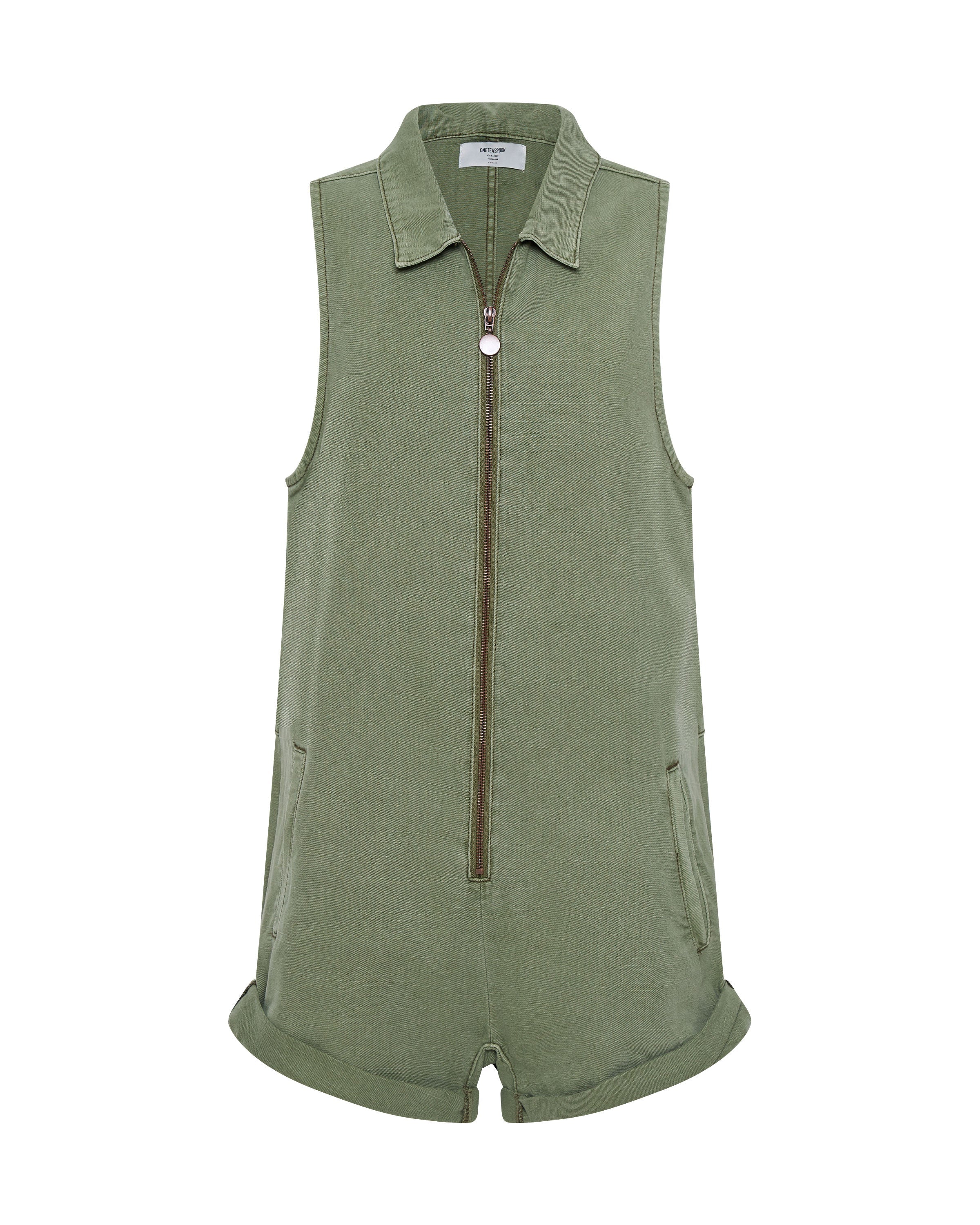 Braxton Mini Utility Jumpsuit - Super Khaki - Image 6