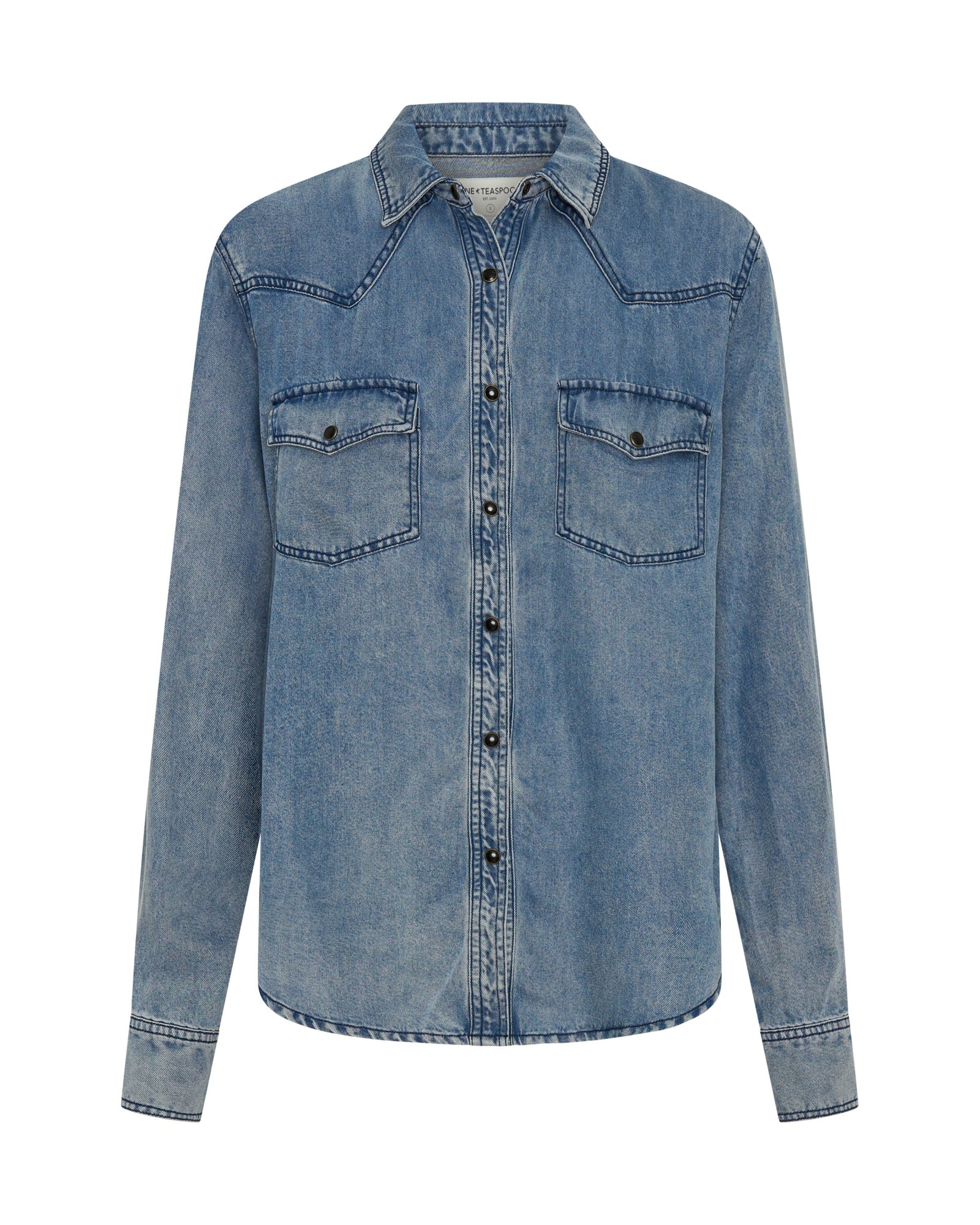 Tencel Western Shirt - Blue - Image 10