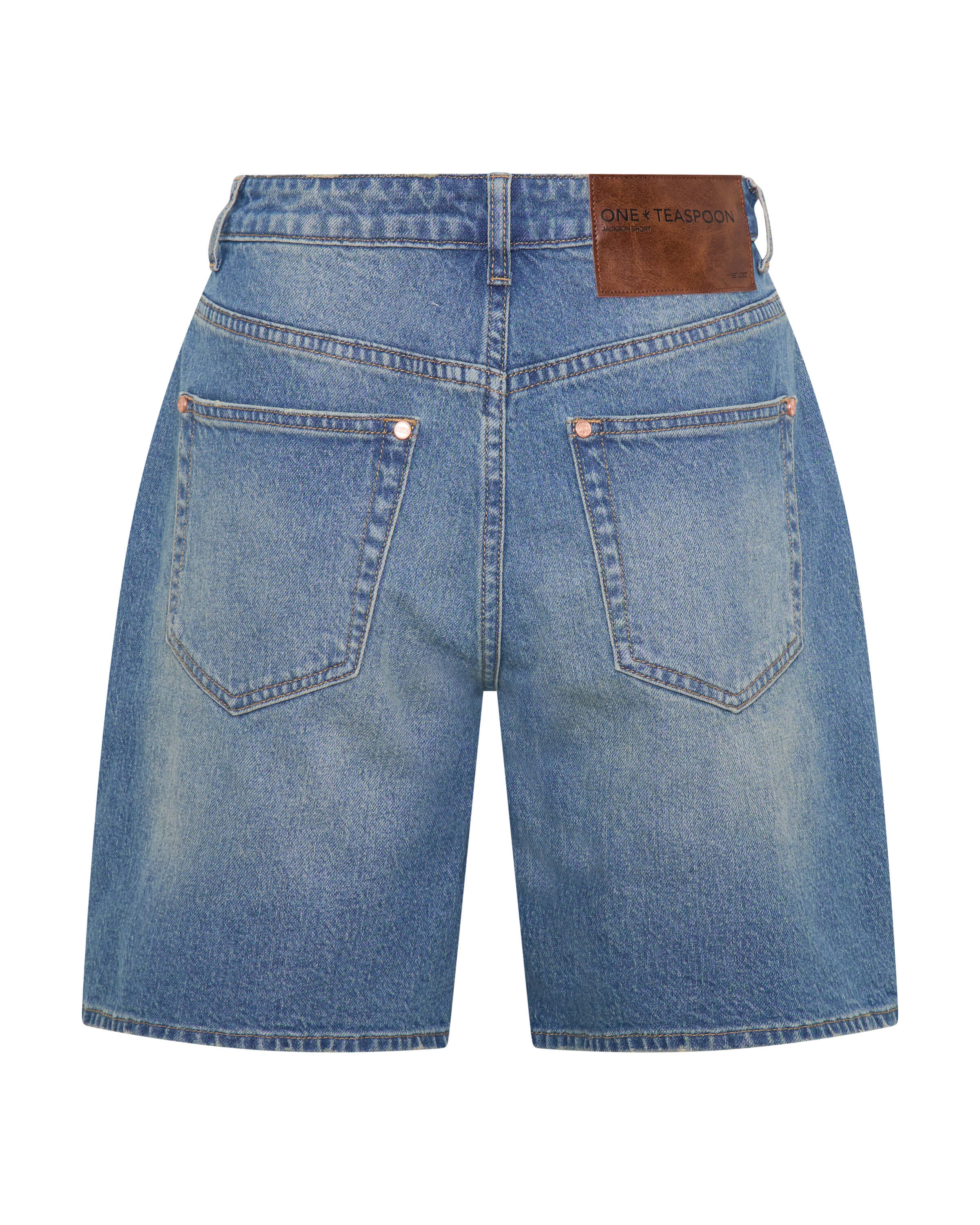 Jacksons Mid Waist Wide Leg Denim Shorts - Texas Blue - Image 9