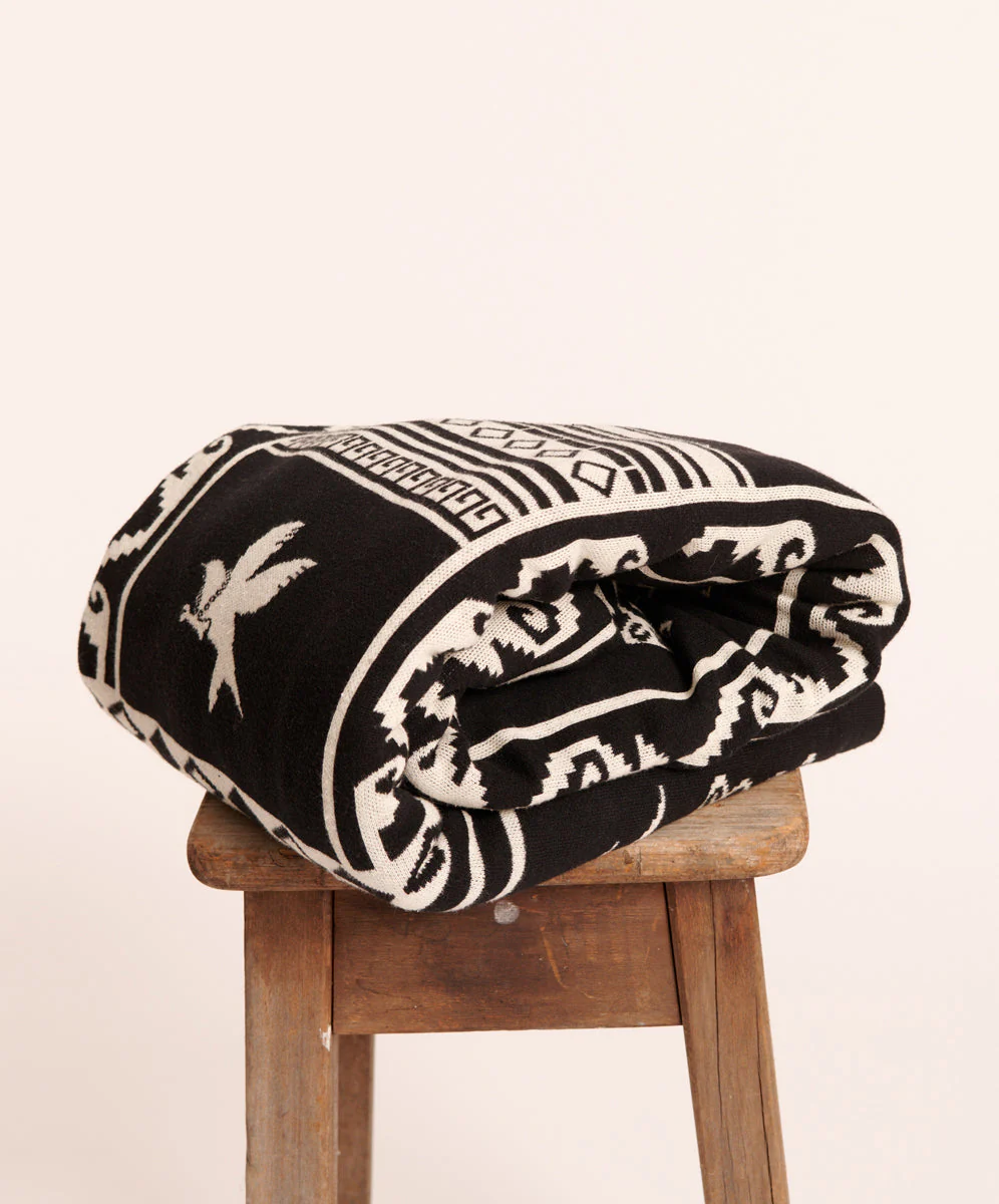 The Bower Knitted Blanket - Black - Image 4