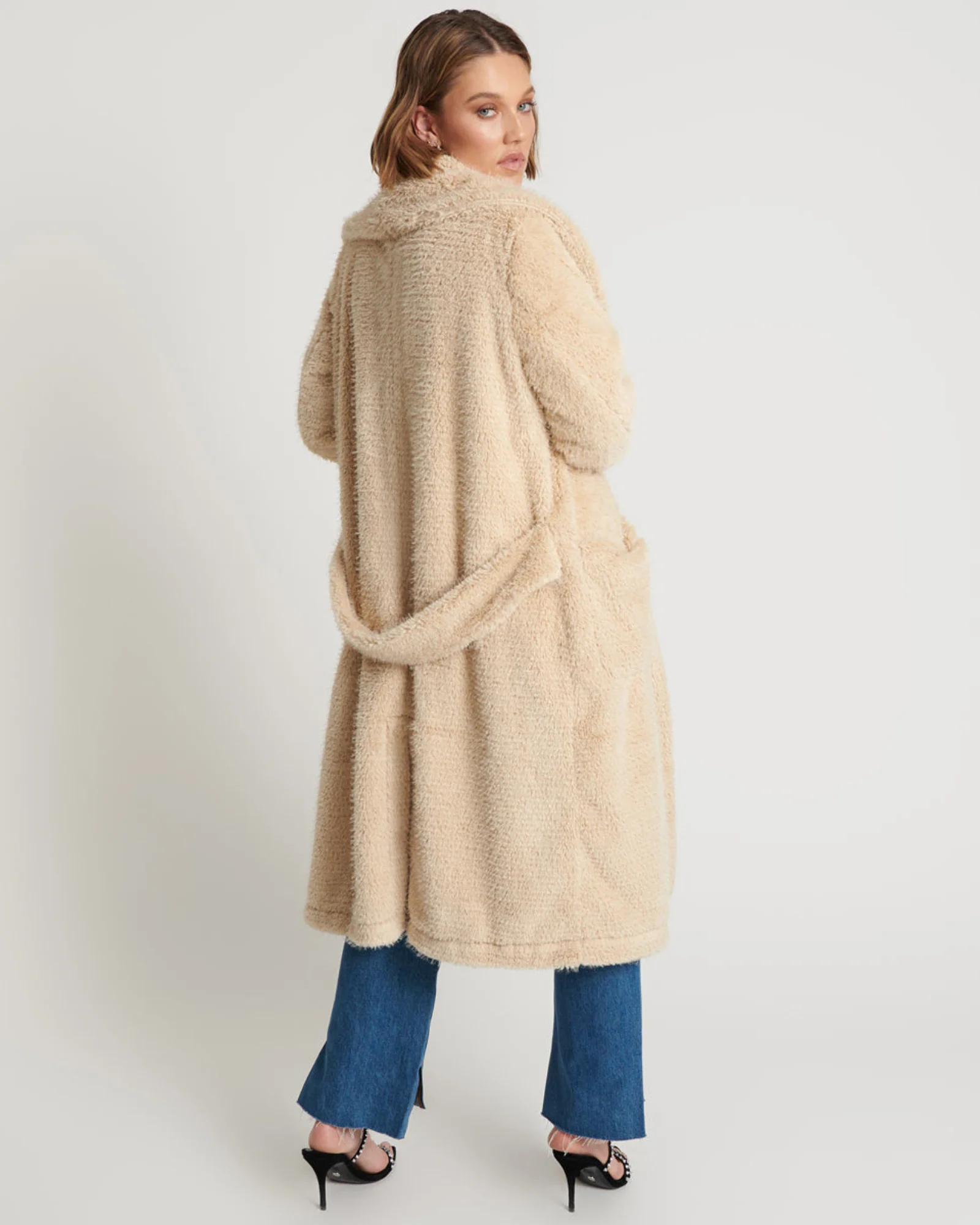 The Wonderland Faux Fur Coat - Cream - Image 3