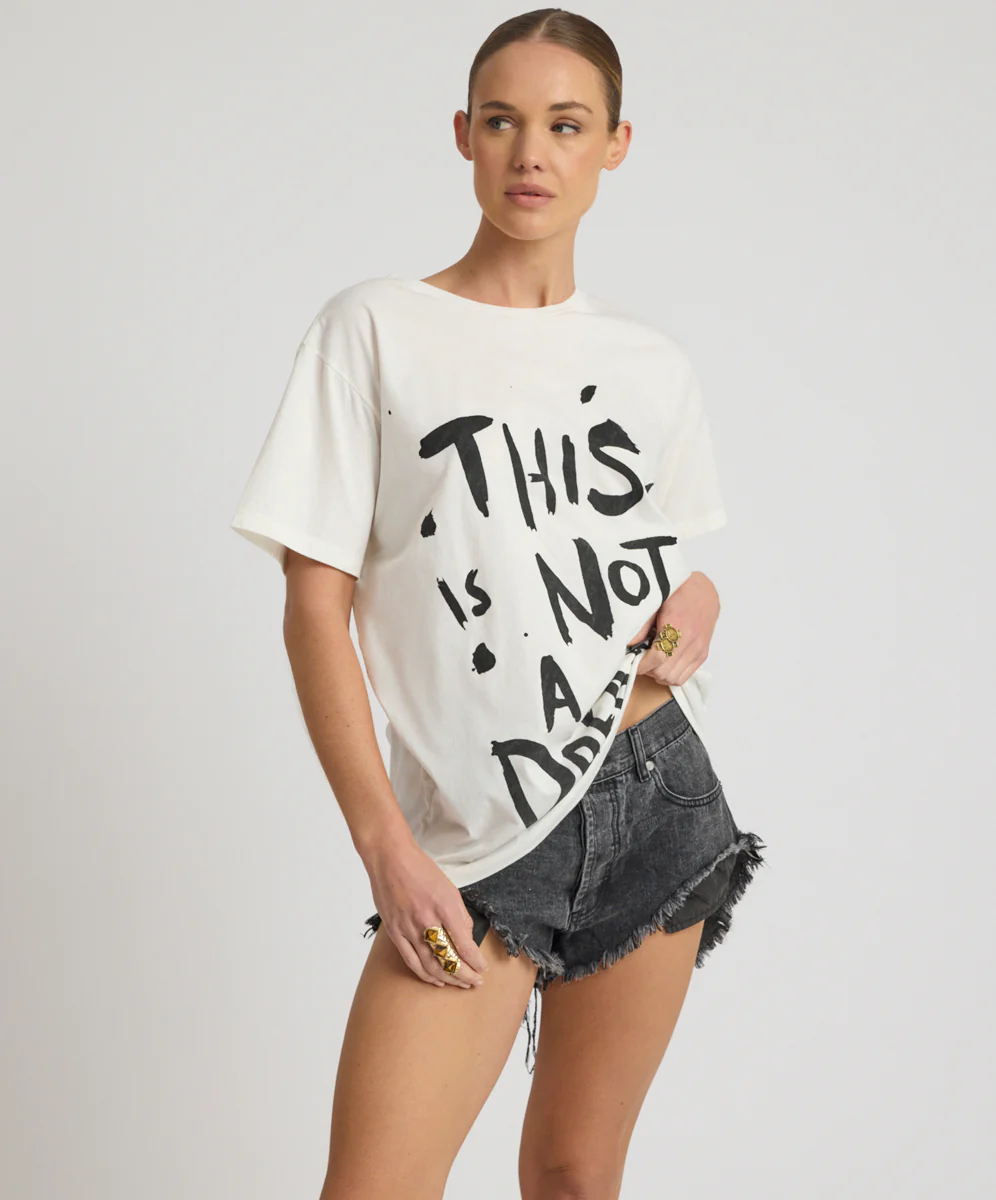 This Is Not A Dream Boyfriend Tee - White - Image 4