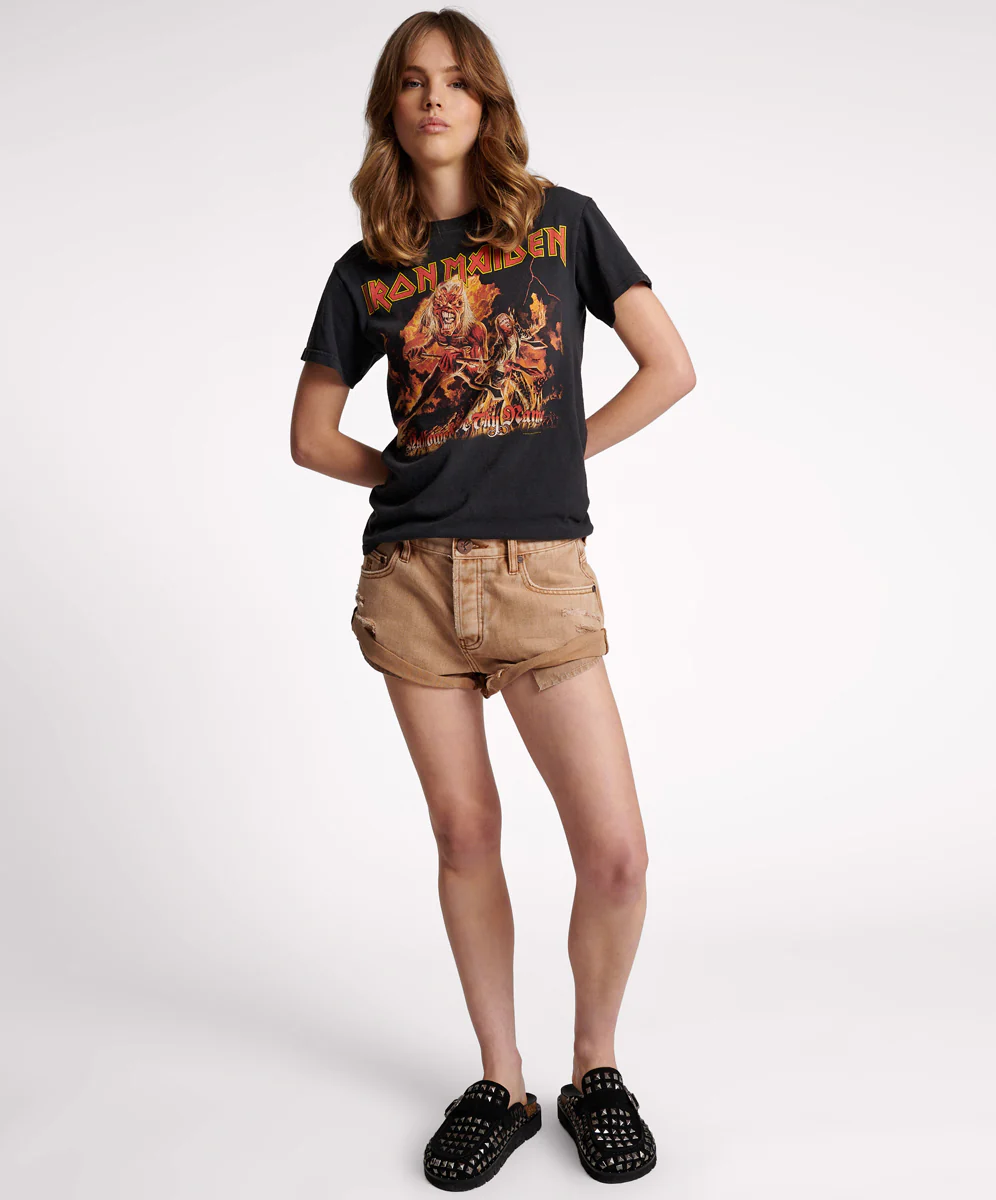 Bandits Low Waist Denim Shorts - Tobacco Brown - Image 7