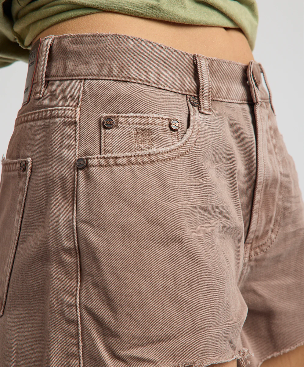 Truckers Mid Waist Denim Shorts - Espresso Brown - Image 8