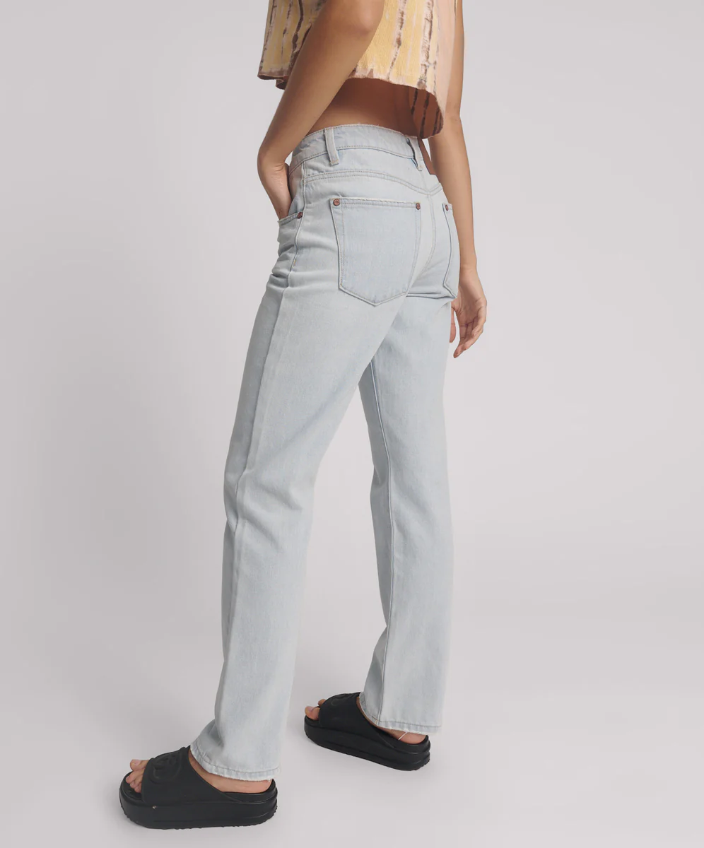 Truckers Mid Waist Straight Leg Denim Jeans - Image 3