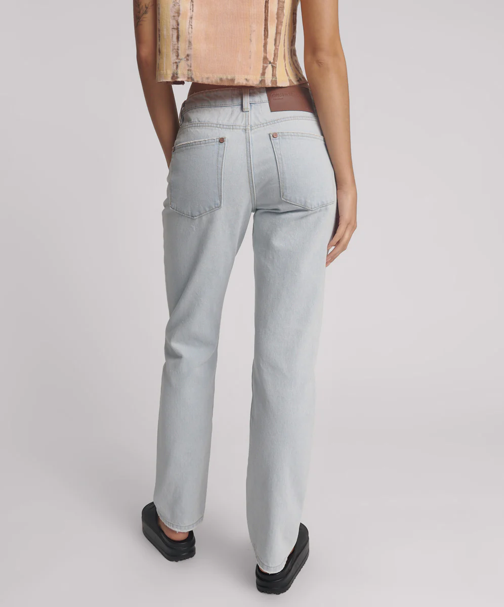 Truckers Mid Waist Straight Leg Denim Jeans - Image 4