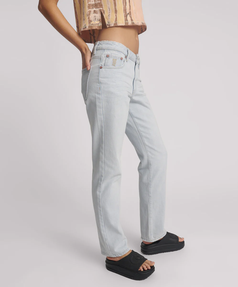Truckers Mid Waist Straight Leg Denim Jeans - Image 5