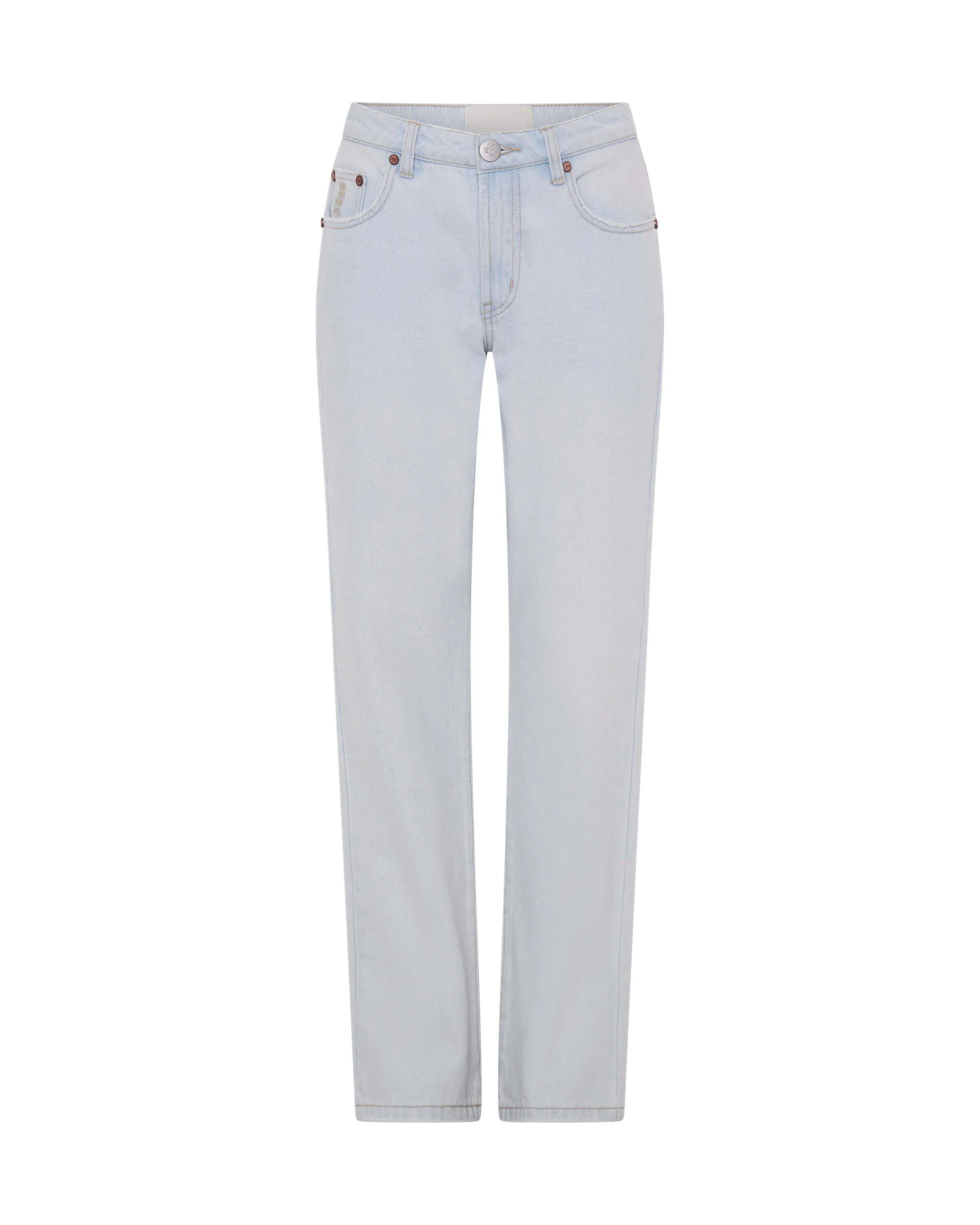 Truckers Mid Waist Straight Leg Denim Jeans - Image 7