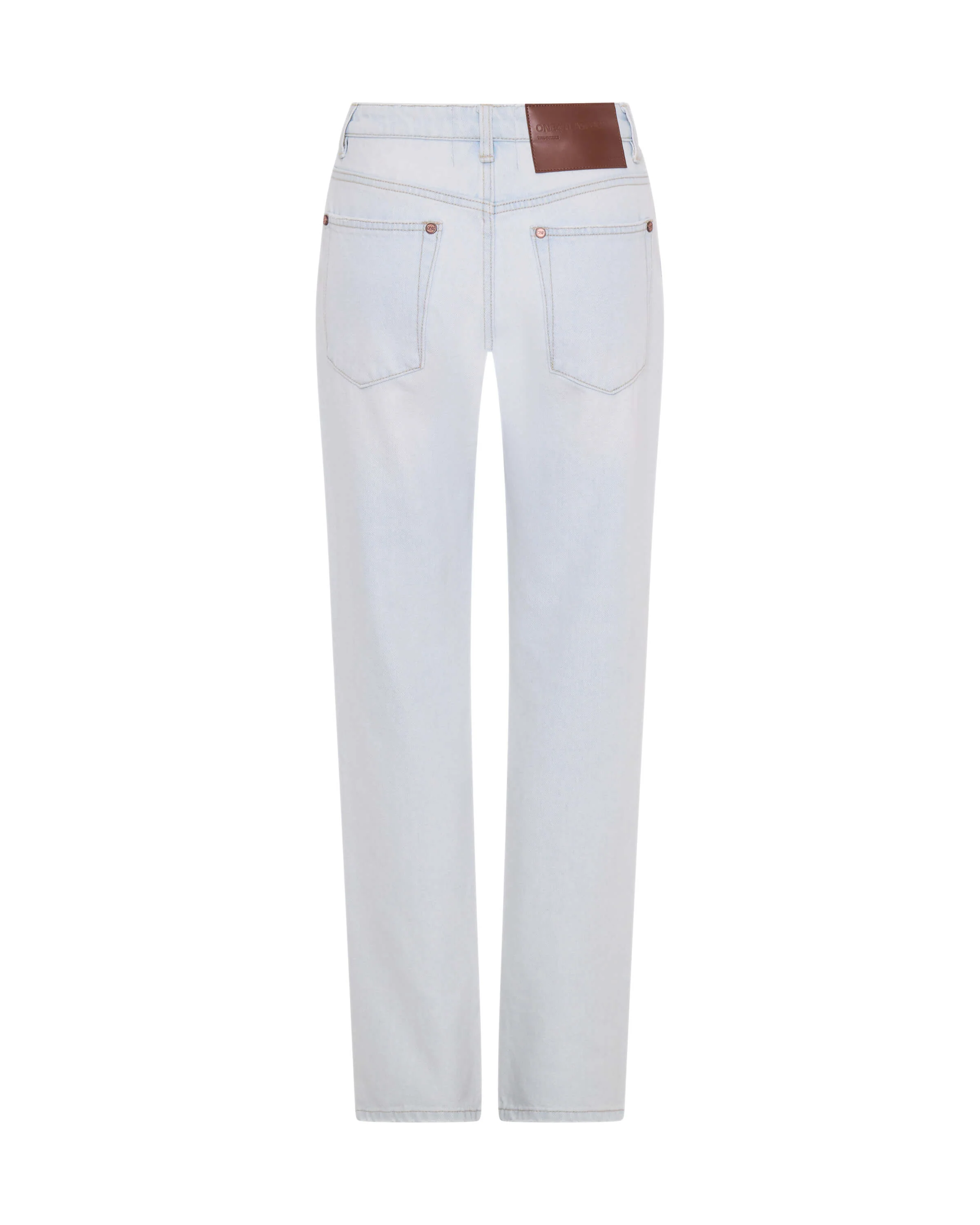 Truckers Mid Waist Straight Leg Denim Jeans - Image 8