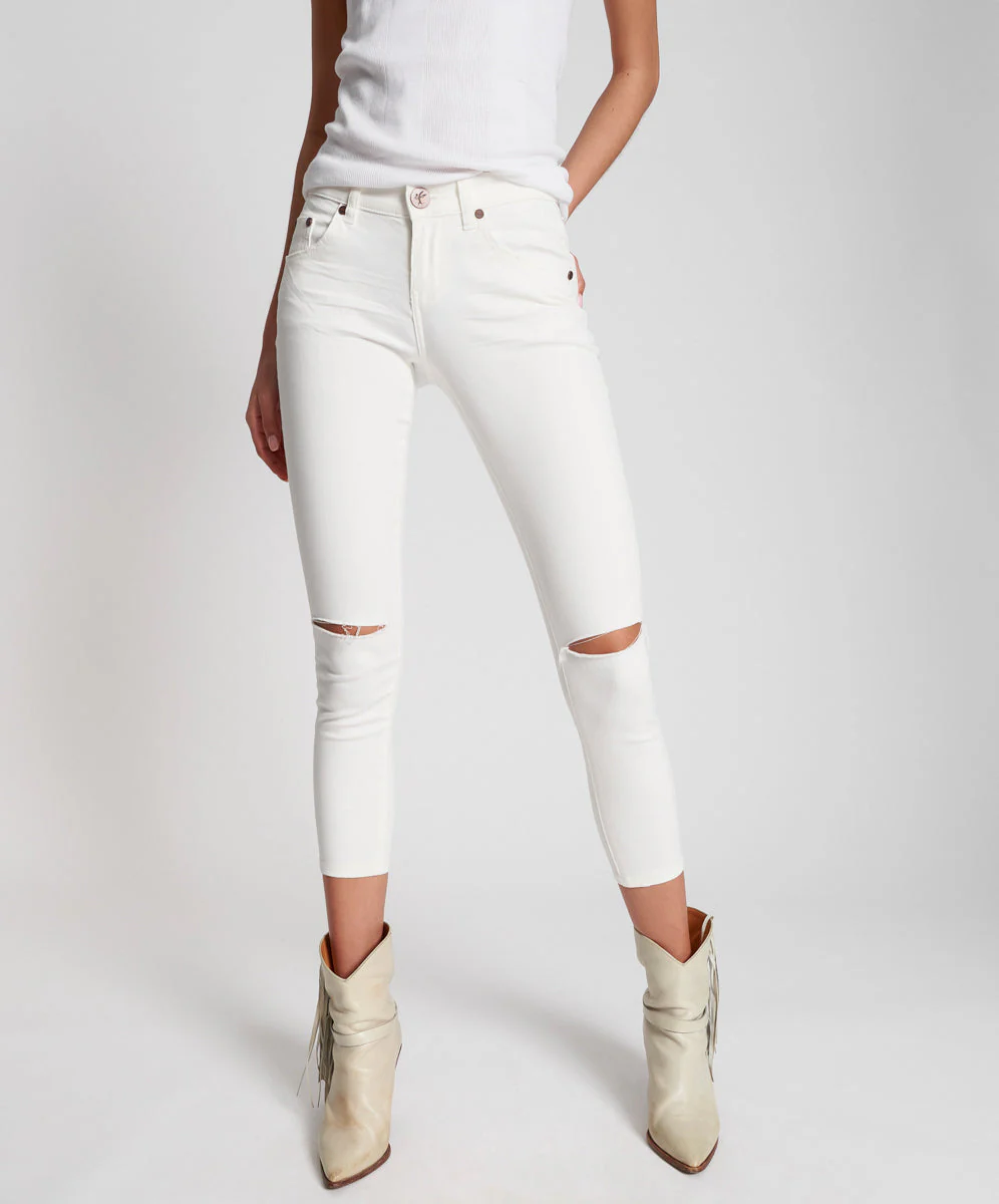 Freebirds II Low Waist Stretch Skinny Denim Jeans - True White - Image 3