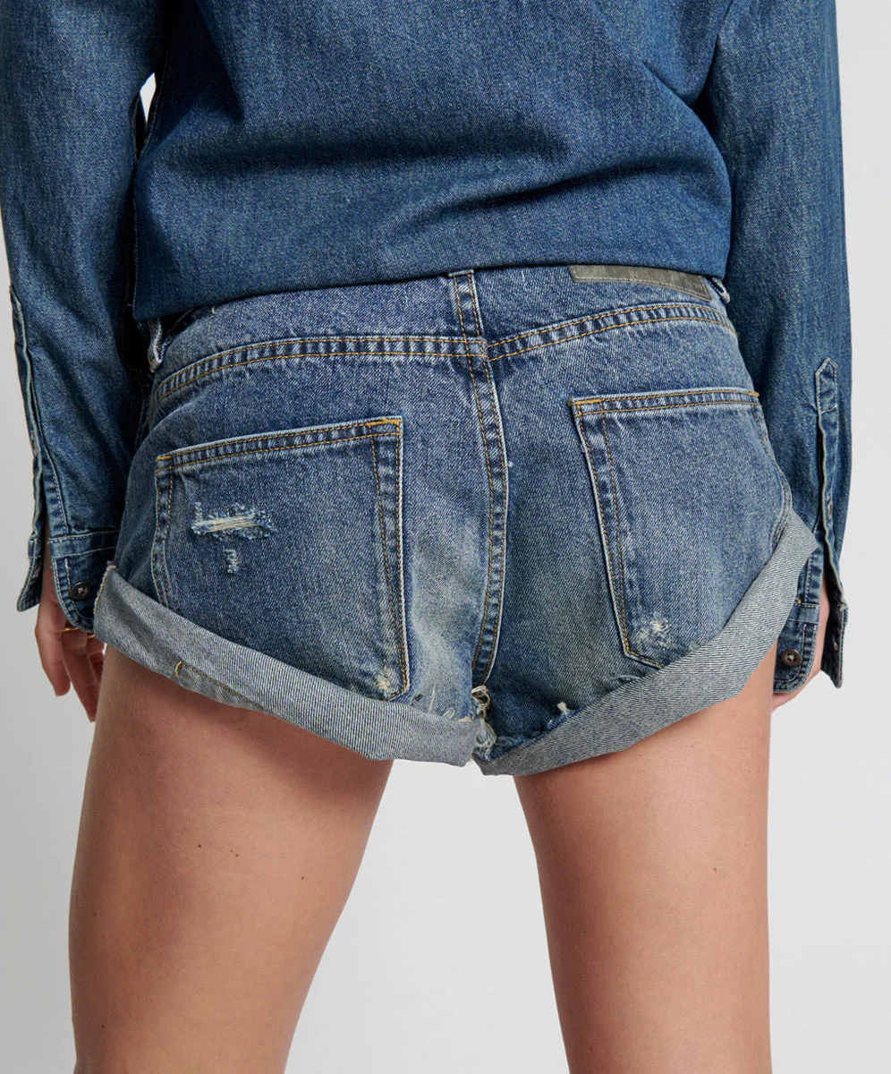 Bandits Low Waist Denim Shorts - Used Blue - Image 4