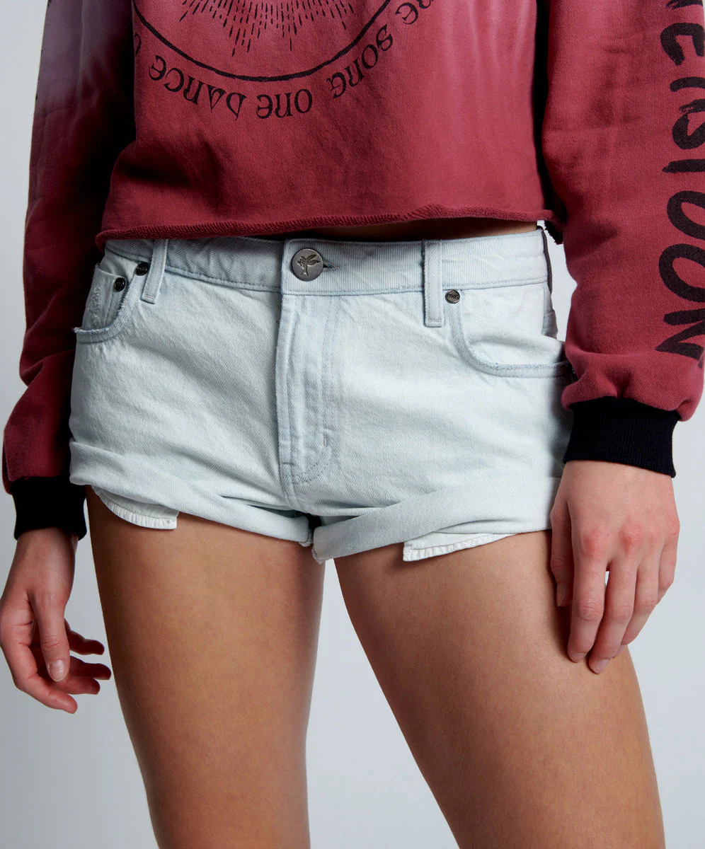 Bandits Low Waist Denim Shorts - Vanilla Sky White - Image 2