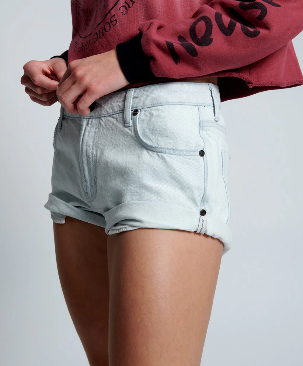 Bandits Low Waist Denim Shorts - Vanilla Sky White - Image 3