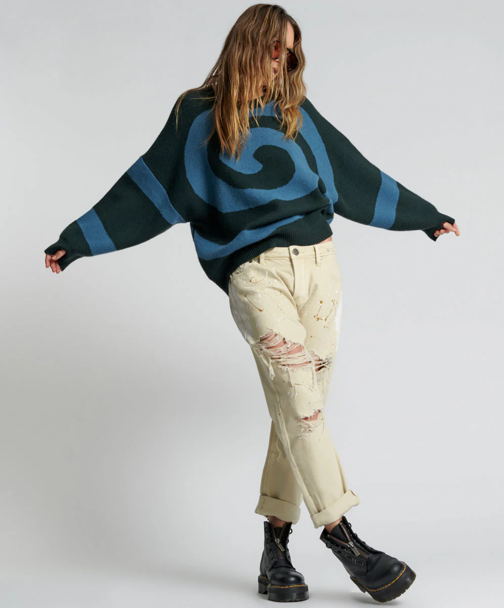Saints Low Waist Boyfriend Denim Jeans - Vegas Gold - Image 2