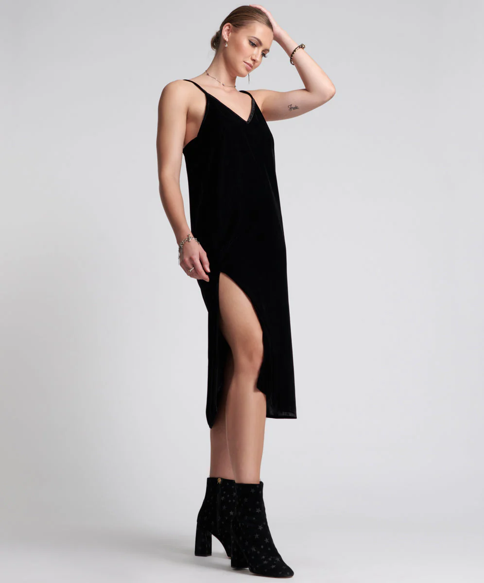 VELVET LOVER MIDI SLIP DRESS