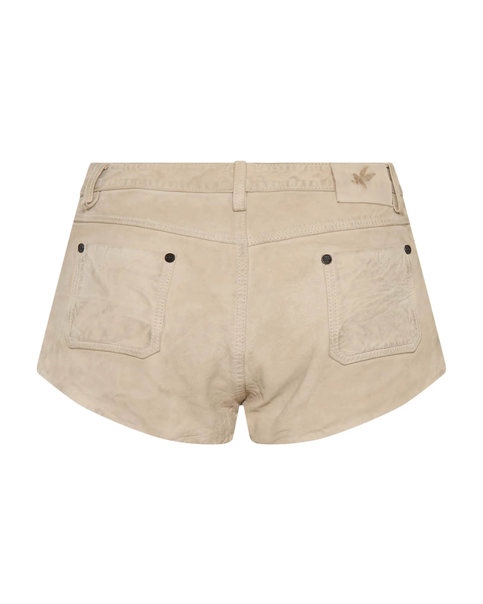 Retro Micro Leather Shorts - Vintage Cream - Image 7