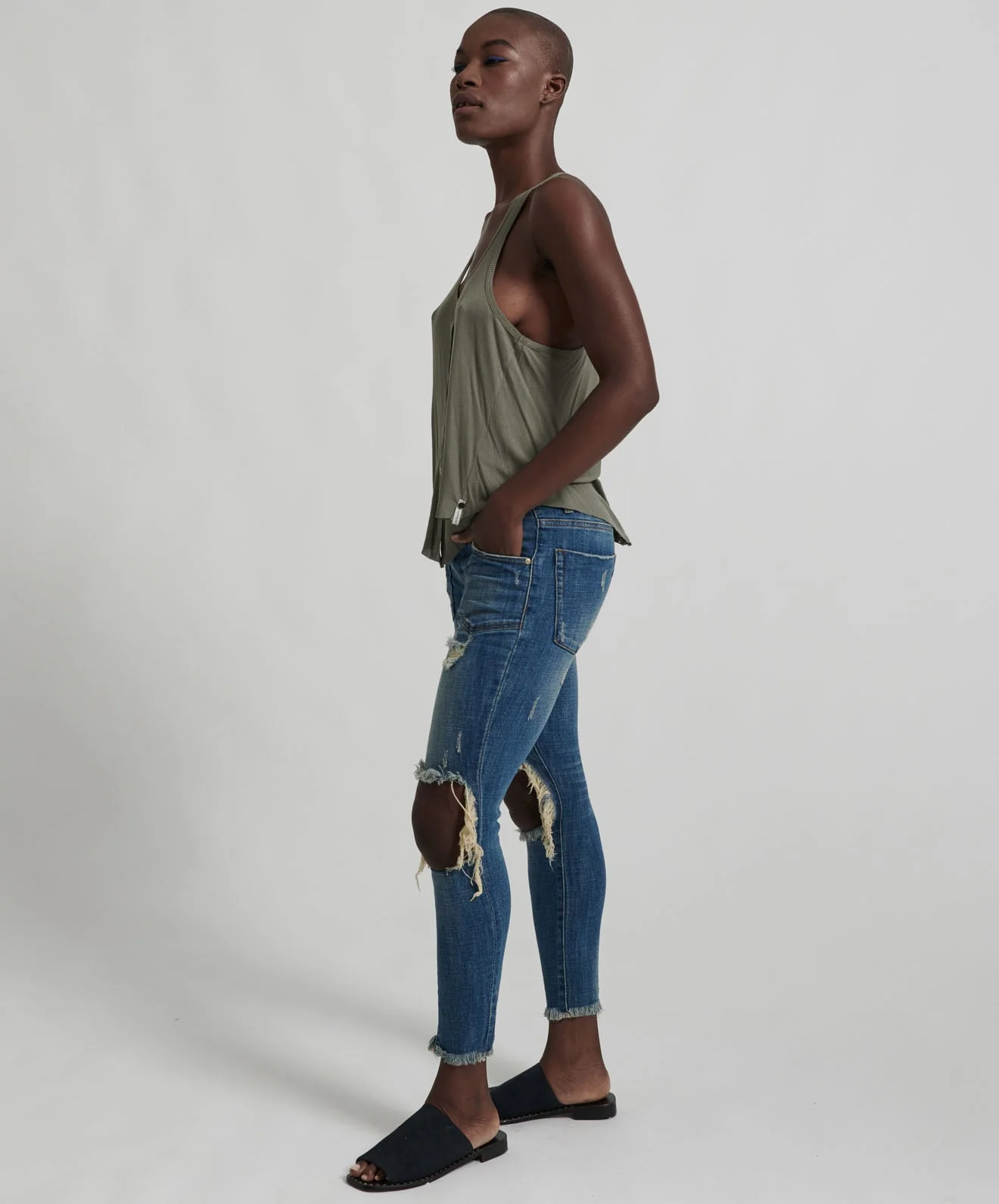 Freebirds II Low Waist Stretch Skinny Denim Jeans - Vintage Indigo - Image 2
