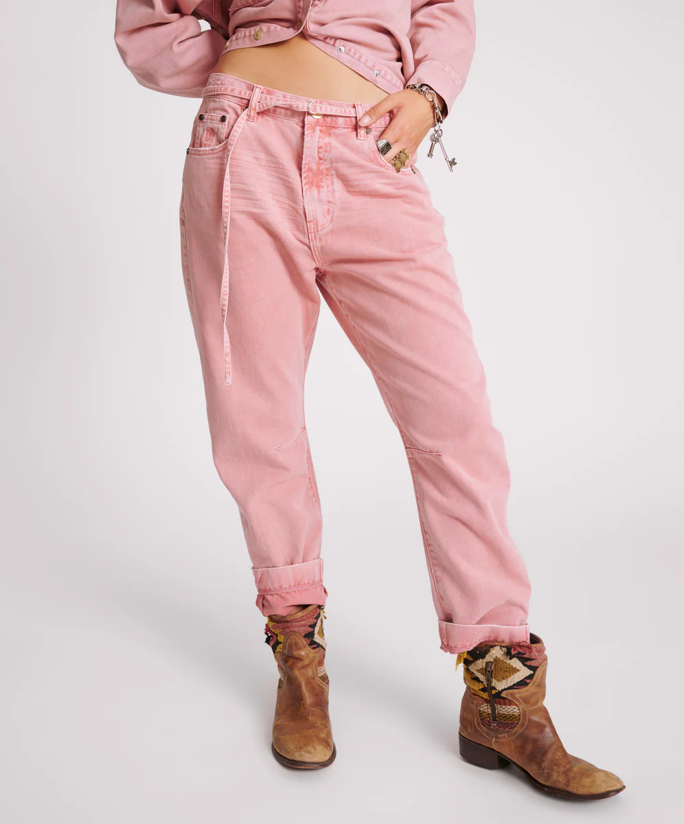 Bandits Low Waist Boyfriend Jeans - Vintage Red - Image 2