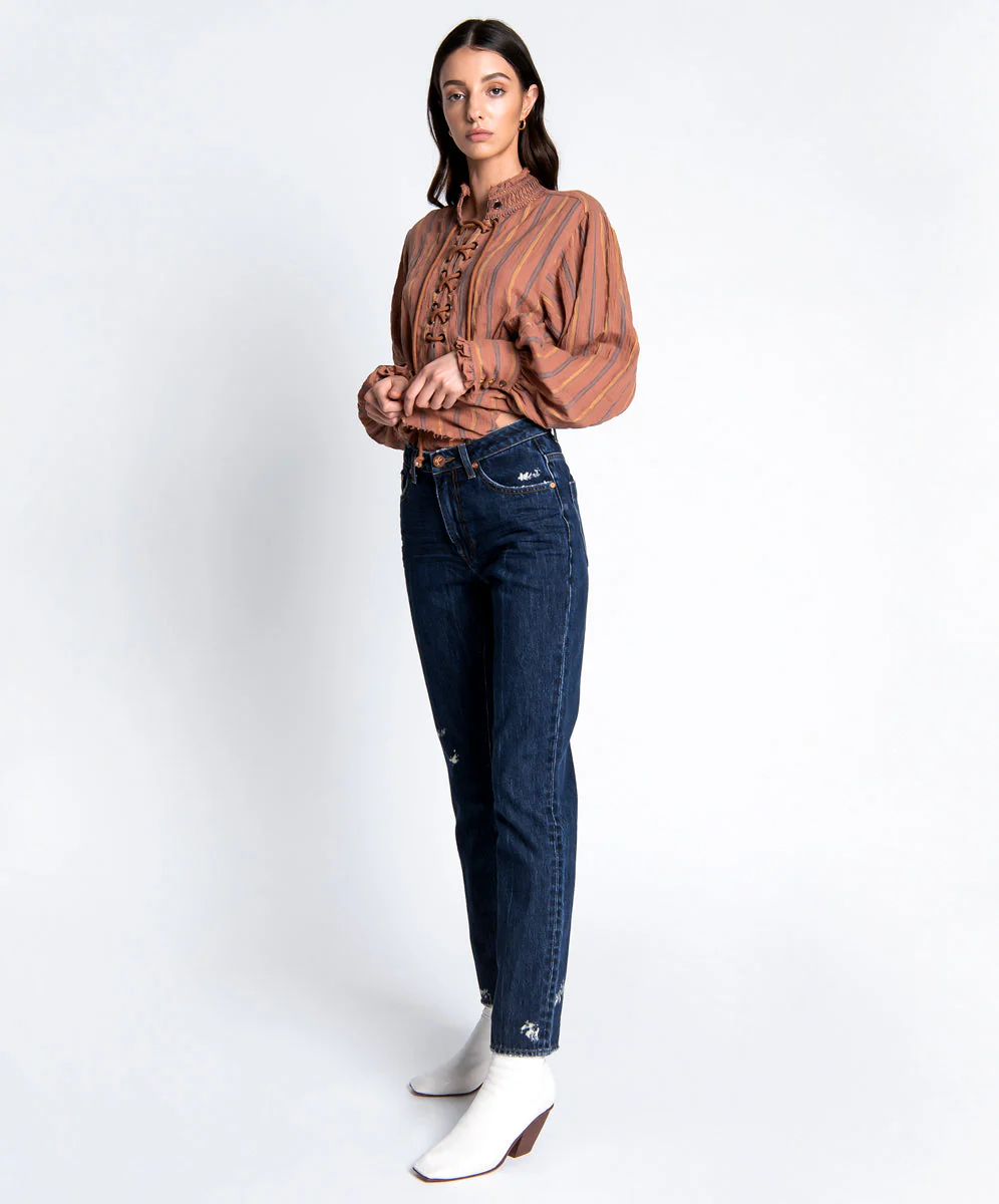 Awesome Baggies High Waist Straight Leg Denim Jeans - Virgin Blue - Image 2