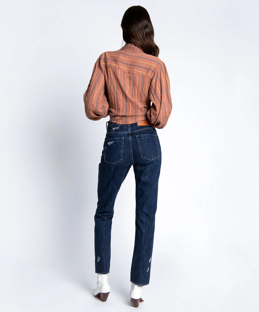 Awesome Baggies High Waist Straight Leg Denim Jeans - Virgin Blue - Image 3