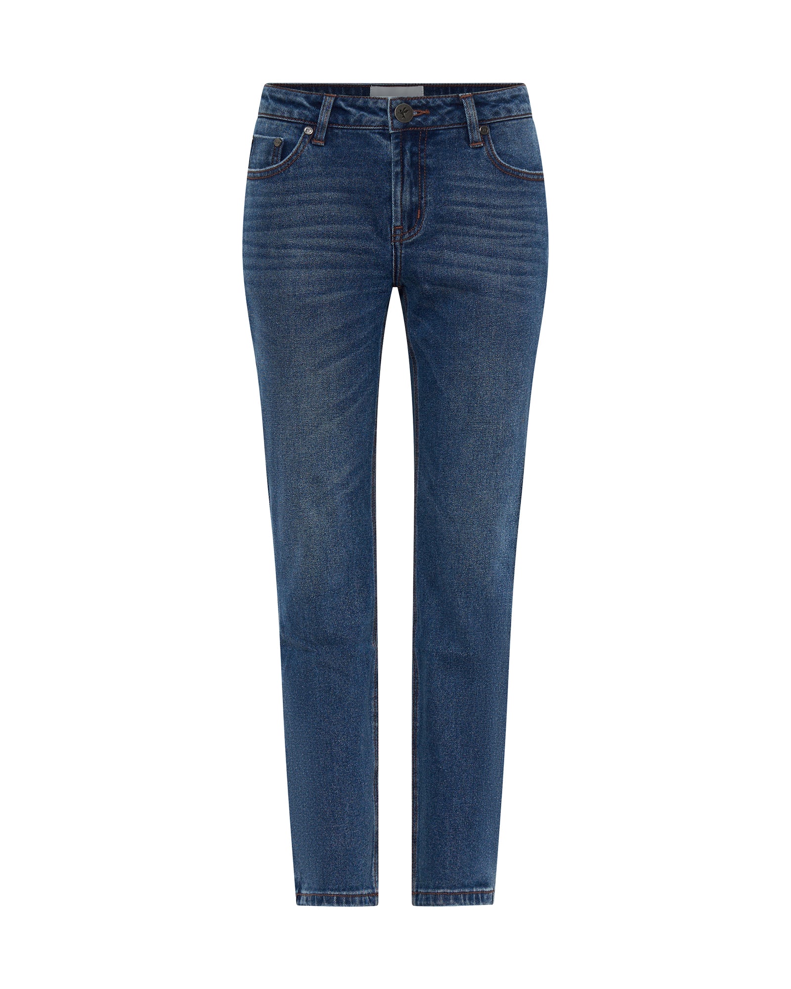 Stixx Low Waist Slim Straight Leg Denim Jeans - Washed Blue - Image 6