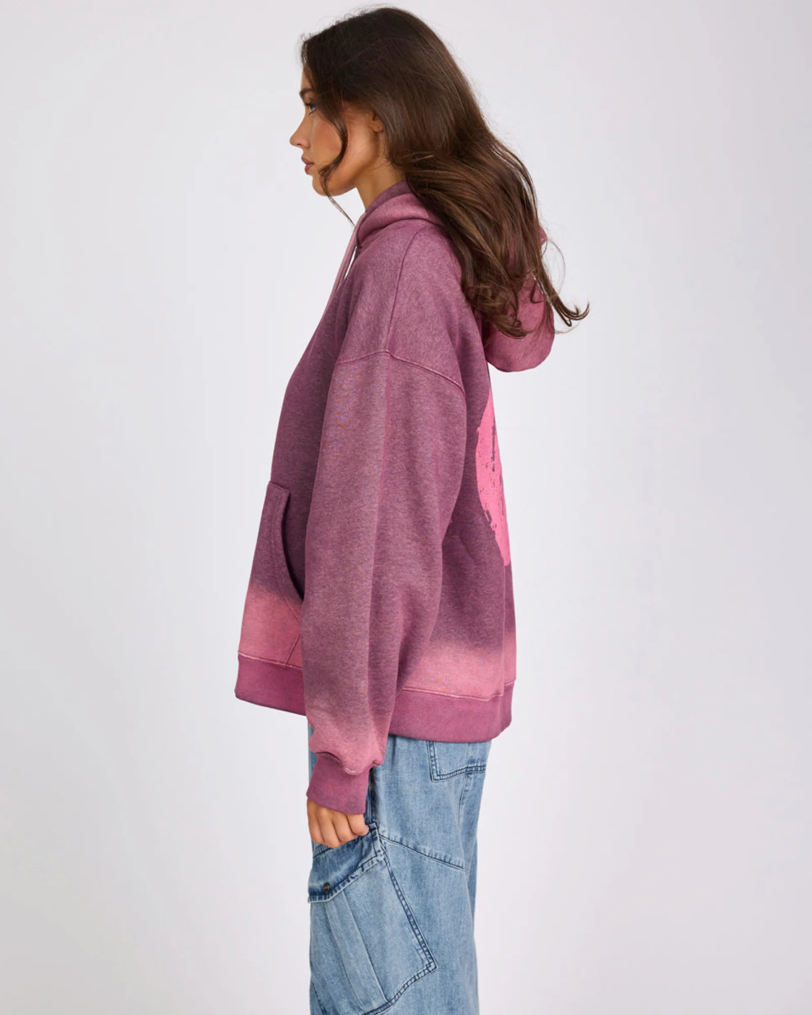 Smiley Batwing Hoody - Pink - Image 7